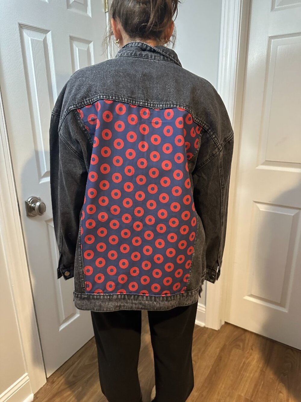 Phish Fishman Donut Black Distressed Jean Jacket